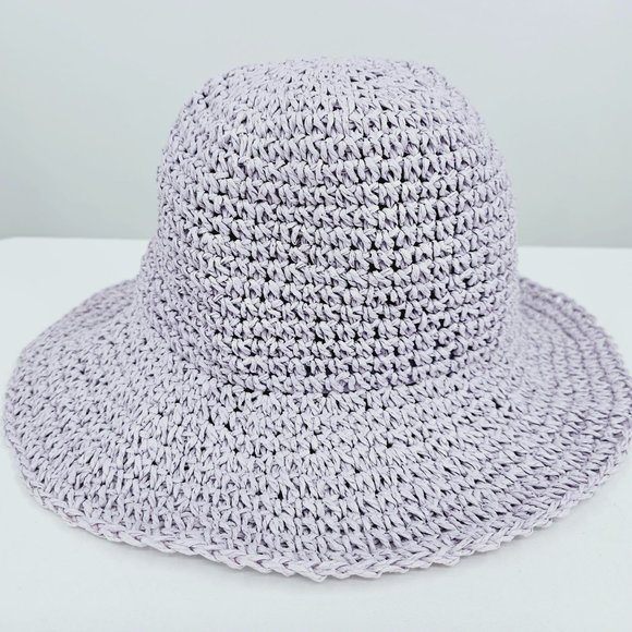 Divided H&M Bucket Hat L Lavender Purple Paper Floppy 90s Retro Vintage Classic - Picture 5 of 13